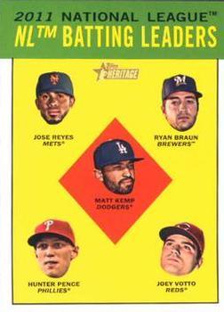 #1 NL Batting Leaders - New York Mets / Milwaukee Brewers / Los Angeles Dodgers / Philadelphia Phillies / Cincinnati Reds - 2012 Topps Heritage Baseball