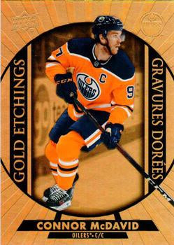#G-1 Connor McDavid - Edmonton Oilers - 2020-21 Upper Deck Tim Hortons Hockey - Gold Etchings