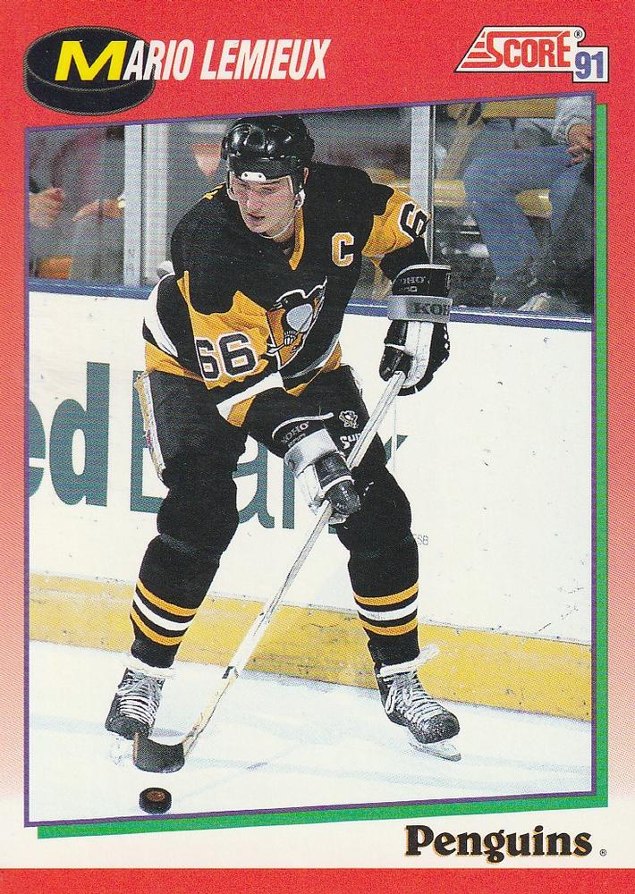 #200 Mario Lemieux - Pittsburgh Penguins - 1991-92 Score Canadian Hockey