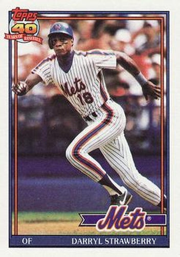 #200 Darryl Strawberry - New York Mets - 1991 Topps Baseball