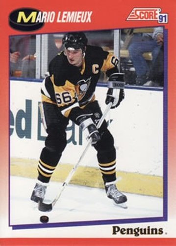 #200 Mario Lemieux - Pittsburgh Penguins - 1991-92 Score Canadian Bilingual Hockey