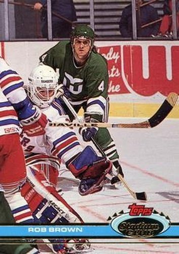 #200 Rob Brown - Hartford Whalers - 1991-92 Stadium Club Hockey