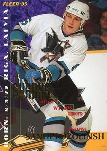 #200 Sandis Ozolinsh - San Jose Sharks - 1994-95 Fleer Hockey