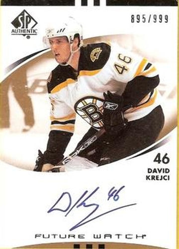 #200 David Krejci - Boston Bruins - 2007-08 SP Authentic Hockey