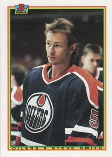#200 Steve Smith - Edmonton Oilers - 1990-91 Bowman Hockey