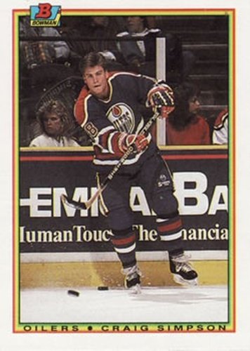 #201 Craig Simpson - Edmonton Oilers - 1990-91 Bowman Hockey