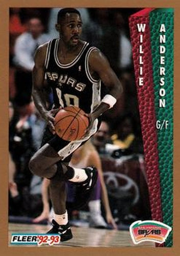 #201 Willie Anderson - San Antonio Spurs - 1992-93 Fleer Basketball