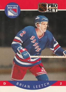 #201 Brian Leetch - New York Rangers - 1990-91 Pro Set Hockey