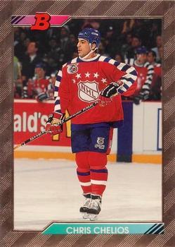 #201 Chris Chelios - Chicago Blackhawks - 1992-93 Bowman Hockey