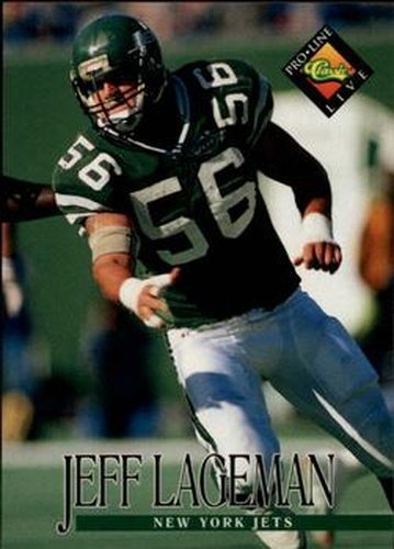 #201 Jeff Lageman - New York Jets - 1994 Pro Line Live Football