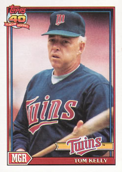 #201 Tom Kelly - Minnesota Twins - 1991 Topps Baseball