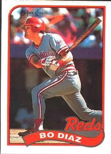 #201 Bo Diaz - Cincinnati Reds - 1989 O-Pee-Chee Baseball