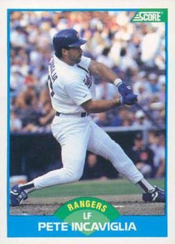 #201 Pete Incaviglia - Texas Rangers - 1989 Score Baseball