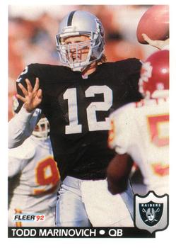 #201 Todd Marinovich - Los Angeles Raiders - 1992 Fleer Football