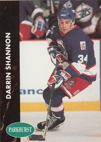 #201 Darrin Shannon - Winnipeg Jets - 1991-92 Parkhurst Hockey