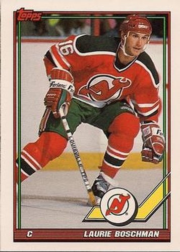 #202 Laurie Boschman - New Jersey Devils - 1991-92 Topps Hockey
