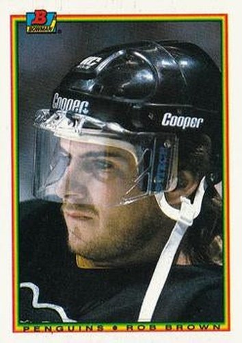#202 Rob Brown - Pittsburgh Penguins - 1990-91 Bowman Hockey