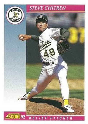 #202 Steve Chitren - Oakland Athletics - 1992 Score Baseball