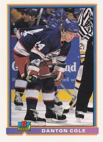 #202 Danton Cole - Winnipeg Jets - 1991-92 Bowman Hockey