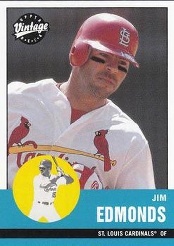 #202 Jim Edmonds - St. Louis Cardinals - 2001 Upper Deck Vintage Baseball