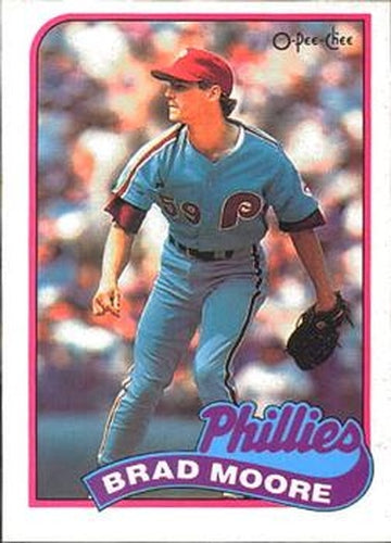 #202 Brad Moore - Philadelphia Phillies - 1989 O-Pee-Chee Baseball