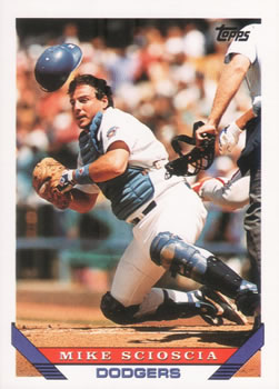 #202 Mike Scioscia - Los Angeles Dodgers - 1993 Topps Baseball