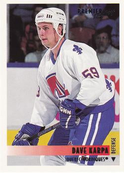 #202 Dave Karpa - Quebec Nordiques - 1994-95 O-Pee-Chee Premier Hockey