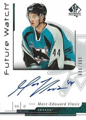 #202 Marc-Edouard Vlasic - San Jose Sharks - 2006-07 SP Authentic Hockey