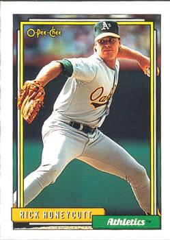#202 Rick Honeycutt - Oakland Athletics - 1992 O-Pee-Chee Baseball