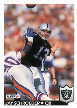 #203 Jay Schroeder - Los Angeles Raiders - 1992 Fleer Football