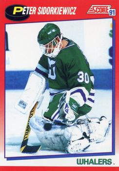 #203 Peter Sidorkiewicz - Hartford Whalers - 1991-92 Score Canadian Bilingual Hockey