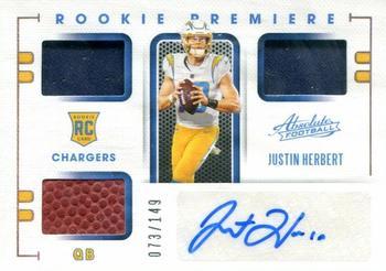 #203 Justin Herbert - Los Angeles Chargers - 2020 Panini Absolute Football
