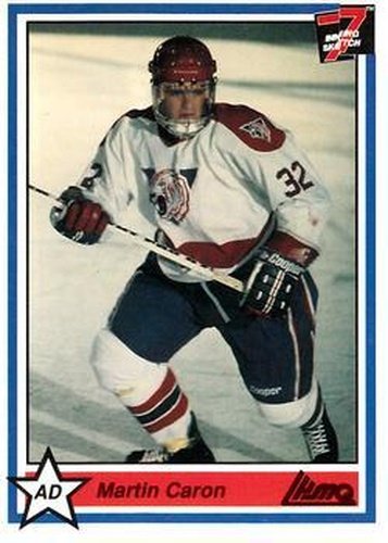 #203 Martin Caron - Victoriaville Tigres - 1990-91 7th Inning Sketch QMJHL Hockey