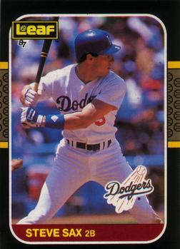 #203 Steve Sax - Los Angeles Dodgers - 1987 Leaf Baseball