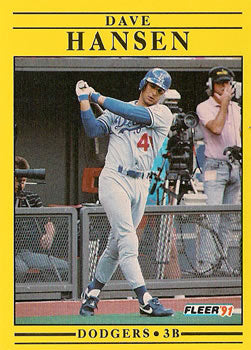 #203 Dave Hansen - Los Angeles Dodgers - 1991 Fleer Baseball