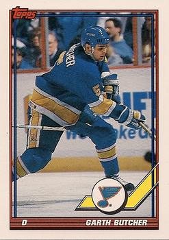 #204 Garth Butcher - St. Louis Blues - 1991-92 Topps Hockey