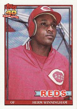 #204 Herm Winningham - Cincinnati Reds - 1991 Topps Baseball