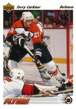 #204 Terry Carkner - Philadelphia Flyers - 1991-92 Upper Deck Hockey