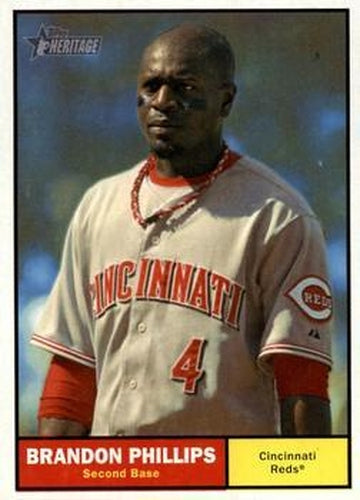#204 Brandon Phillips - Cincinnati Reds - 2010 Topps Heritage Baseball