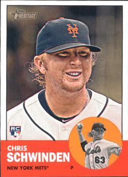 #204 Chris Schwinden - New York Mets - 2012 Topps Heritage Baseball