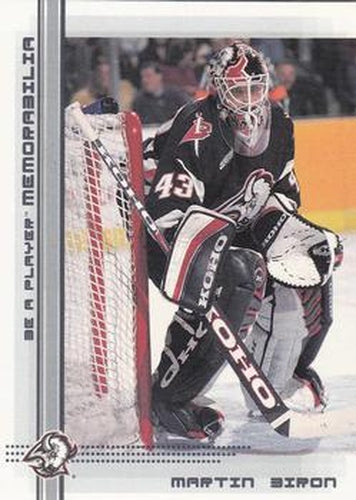 #204 Martin Biron - Buffalo Sabres - 2000-01 Be a Player Memorabilia Hockey