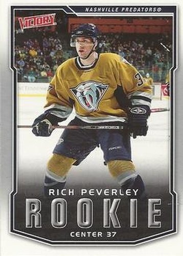 #204 Rich Peverley - Nashville Predators - 2007-08 Upper Deck Victory Hockey