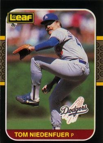 #204 Tom Niedenfuer - Los Angeles Dodgers - 1987 Leaf Baseball