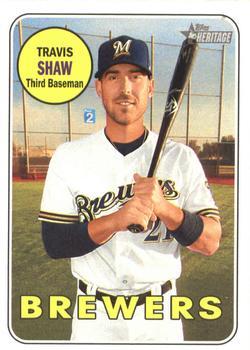 #204 Travis Shaw - Milwaukee Brewers - 2018 Topps Heritage Baseball