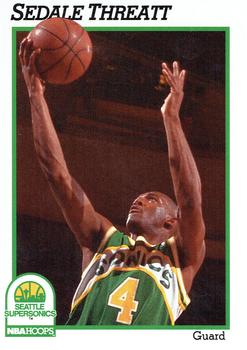 #204 Sedale Threatt - Seattle SuperSonics - 1991-92 Hoops Basketball