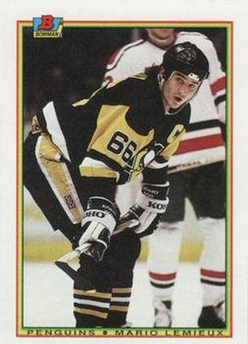 #204 Mario Lemieux - Pittsburgh Penguins - 1990-91 Bowman Hockey