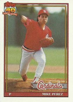 #205 Mike Perez - St. Louis Cardinals - 1991 Topps Baseball