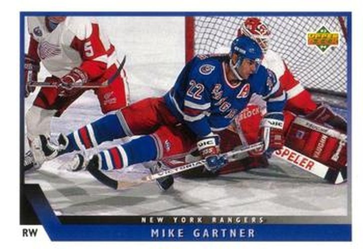 #205 Mike Gartner - New York Rangers - 1993-94 Upper Deck Hockey