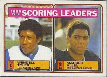 #205 1982 Scoring Leaders - Wendell Tyler / Marcus Allen - Los Angeles Rams / Los Angeles Raiders - 1983 Topps Football