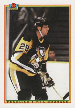 #205 Phil Bourque - Pittsburgh Penguins - 1990-91 Bowman Hockey